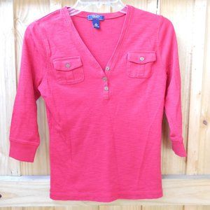 Red Chaps 3/4 sleeve top size small